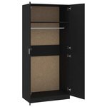 vidaXL Garde-robe Noir 90x52x200 cm Bois d’ingénierie