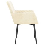 vidaXL Chaises à manger lot de 2 Crème Velours