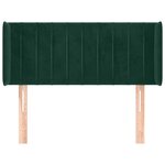 vidaXL Tête de lit avec oreilles Vert foncé 93x16x78/88 cm Velours