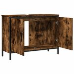 vidaXL Armoire lavabo de salle de bain chêne fumé 80x30x60 cm
