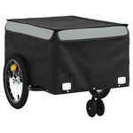 vidaXL Remorque de vélo noir et gris 45 kg fer