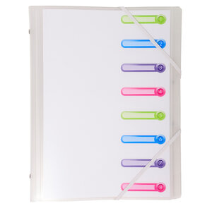 Trieur 3 rab. 8 comp PP Chromaline blanc EXACOMPTA