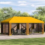 vidaXL Gazebo avec murs latéraux 6 x 3 m Jaune Polyester et Acier 190
