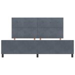 vidaXL Lit à ressorts avec tête de lit Gris foncé 200 x 200 cm Velours