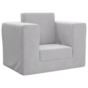 vidaXL Canapé-lit pour enfants Gris clair Peluche douce