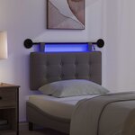 vidaXL Tête de lit suspendue Avec lumière LED Gris Simili cuir