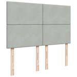vidaXL Sommier à lattes de lit et matelas Gris clair 140x190cm Velours