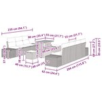 vidaXL Ensemble de canapé de jardin 10 Pièces Gris 90 x 55 x 71 cm