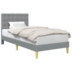 vidaXL Cadre de lit avec tête de lit Gris clair 90 x 190 cm Tissu