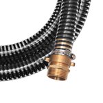 vidaXL Tuyau d'aspiration avec raccords en laiton 15 m 25 mm Noir