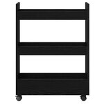 vidaXL Chariot de rangement étroit 3 niveaux Chêne noir Bois conçu