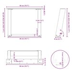 vidaXL Pieds de table basse en U  2 pièces  anthracite  50 x (42-43) cm  acier