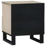 vidaXL Cabinet de chevet 2 Pièces Blanc et noir 40 x 33 x 46 cm