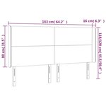 vidaXL Tête de lit à LED Bleu foncé 163x16x118/128 cm Velours