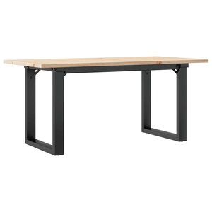 vidaXL Table basse cadre en O 90x40x45 cm bois de pin massif et acier