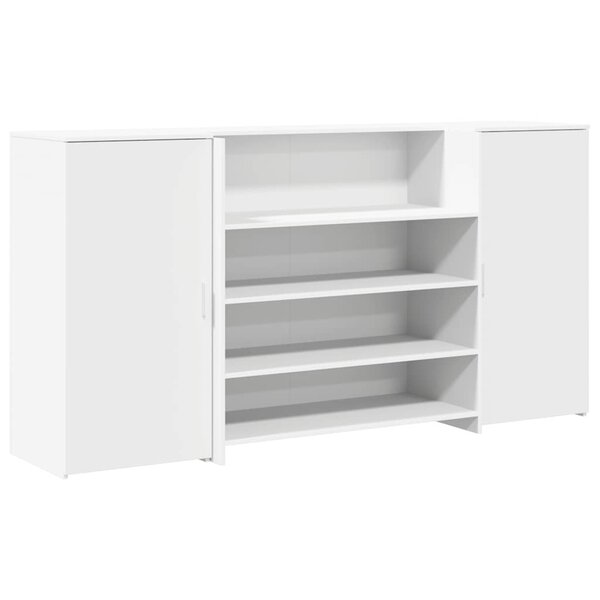 vidaXL Bureau de réception blanc 200x50x103 5 cm bois d'ingénierie