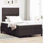 vidaXL Lit à ressorts avec matelas Marron foncé 120 x 190 cm tissu