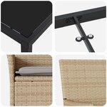 vidaXL Ensemble de salle à manger pour jardin 7 Pièces Beige polyrotin