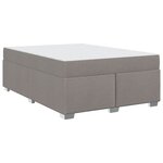 vidaXL Cadre de lit avec matelas Taupe 140 x 200 cm tissu