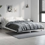 vidaXL Cadre de lit blanc brillant 140x190 cm bois d'ingénierie