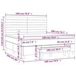 vidaXL Sommier à lattes de lit avec matelas Noir 180x200 cm Tissu