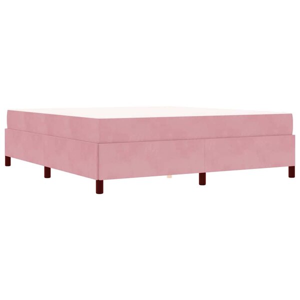 vidaXL Cadre de lit avec matelas Rose et blanc 180 x 200 cm Velours
