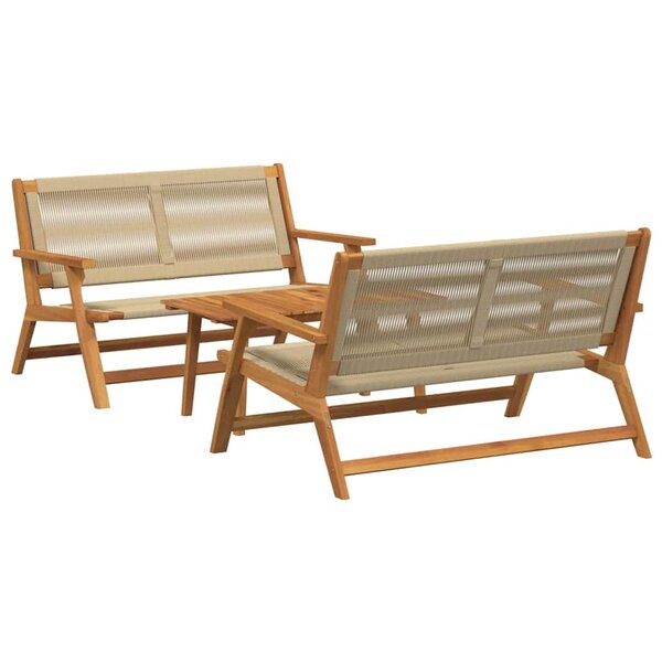 vidaXL Chaises de jardin avec table 3 Pièces Beige 90 x 45 x 40 cm