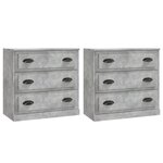 vidaXL Buffets 2 Pièces gris béton bois d'ingénierie