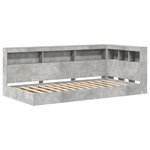 vidaXL Lit bibliothécaire béton gris 100 x 200 cm en bois reconstitué