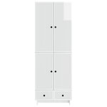 vidaXL Ensemble de Meubles 2 Pièces Blanc brillant 66 x 34 5 x 95 cm