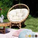 Fauteuil de jardin en osier CLER gris