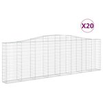 vidaXL Paniers à gabions arqués 20 Pièces 400x30x120/140 cm Fer galvanisé