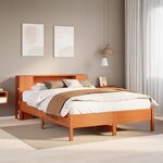 vidaXL Lit bibliothèque sans matelas cire marron 120x190cm pin massif
