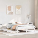 vidaXL Cadre de lit avec tiroirs sans matelas blanc 140x190 cm
