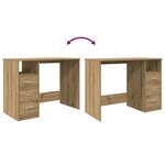 vidaXL Bureau chêne artisanal 102x50x76 cm bois d'ingénierie