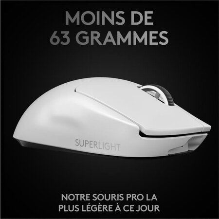 Souris Gaming - sans fil - LOGITECH G - PRO X SUPERLIGHT - Blanc - La Poste