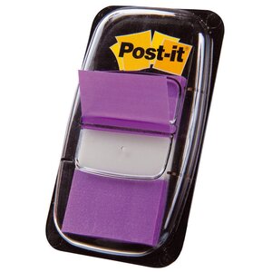 Distributeur de 50 marque-pages post it l. 25 mm - coloris : violet (paquet 50 unités)