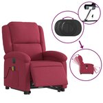 vidaXL Fauteuil inclinable de massage électrique rouge bordeaux