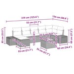 vidaXL Ensemble de canapé de jardin 8 pièces avec des coussins noirs en poly rotin
