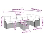 Ensemble de Canapés de Jardin 6 Pièces avec Coussins Noir Poly Rattan