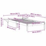 vidaXL Cadre de lit avec tables de chevet Marron Marron
