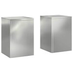 vidaXL Supports pour plantes 2 Pièces Argent 24 x 24 x 35 cm