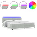 vidaXL Lit à ressorts avec matelas Gris clair 200 x 200 cm Velours