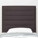 vidaXL Tête de lit LED avec bandes LED Marron foncé 100 cm tissu