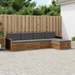 vidaXL Ensemble de canapés d'extérieur 5 Pièces Naturel et Anthracite