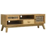 vidaXL Meuble TV Marron sculpté 120x30x42 cm Bois