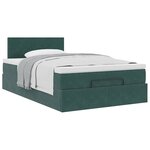 vidaXL Lit ottoman avec matelas vert foncé 120x190 cm velours