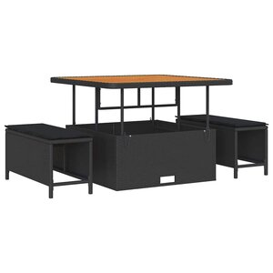 vidaXL Ensemble de salle à manger pour jardin Noir polyrotin