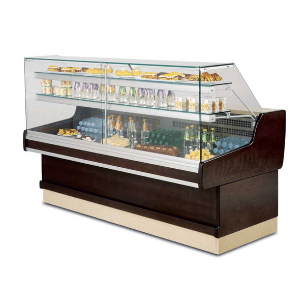 Vitrine réfrigérée horizontale avec réserve neutre - ravel - r290 - 1980 mm x974x1270mm