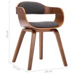 vidaXL Chaises à manger lot de 4 gris foncé tissu et bois courbé